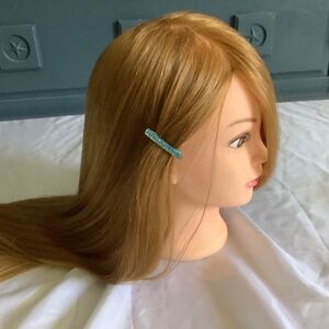 Set of 2 extra small rhinestone ribbon French barrettes..you pick colors